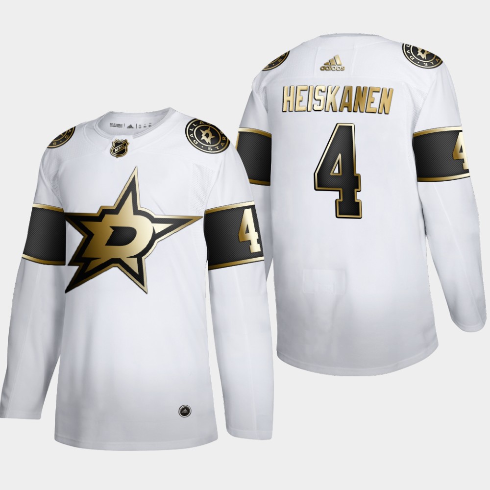 Dallas Stars #4 Miro Heiskanen Men Adidas White Golden Edition Limited Stitched NHL Jersey